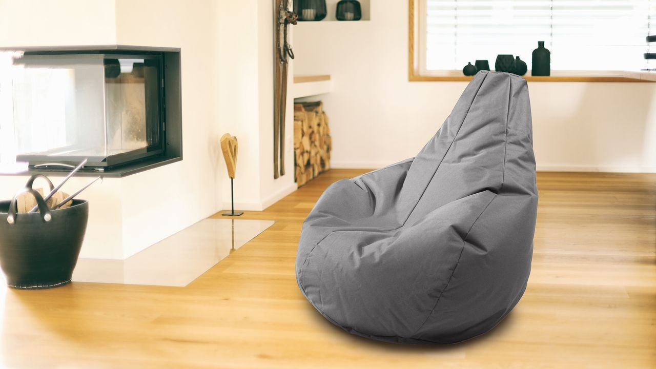 Outdoorfähiger Sitzsack Gamer, ca. 100 x 100 cm, Farbe:Anthrazit