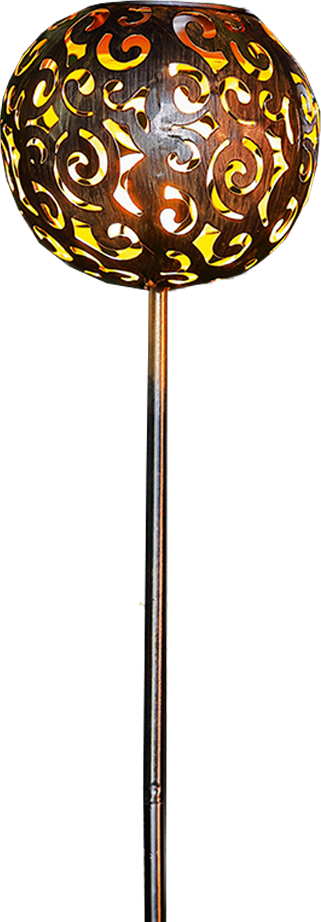 LED-Solar-Gartenstecker aus Metall - Braun