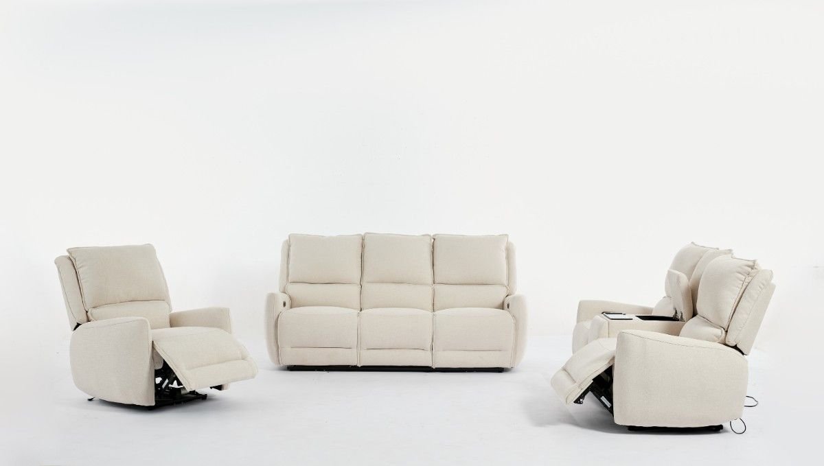3tlg. Relaxsofa-Set - Beige