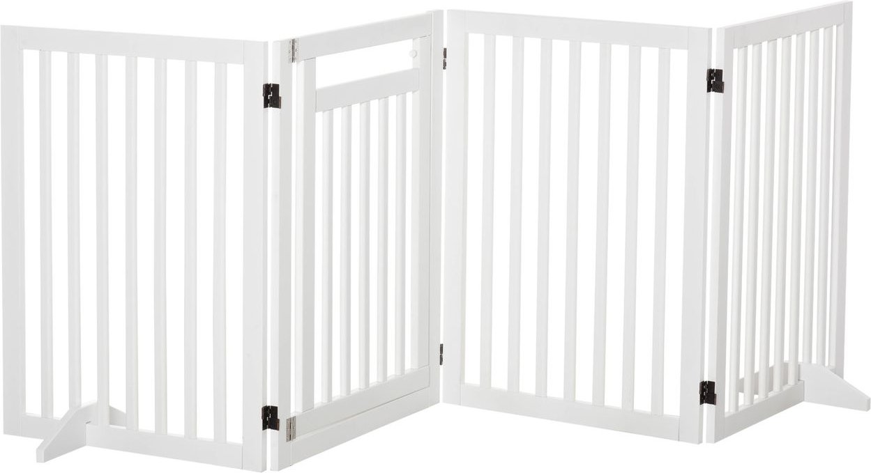 Absperrgitter Hunde Schutzgitter für Tiere 4 Stücke freistehende Sicherheitsgitter faltbar Hund mit 2 Stützfüße für Tier...