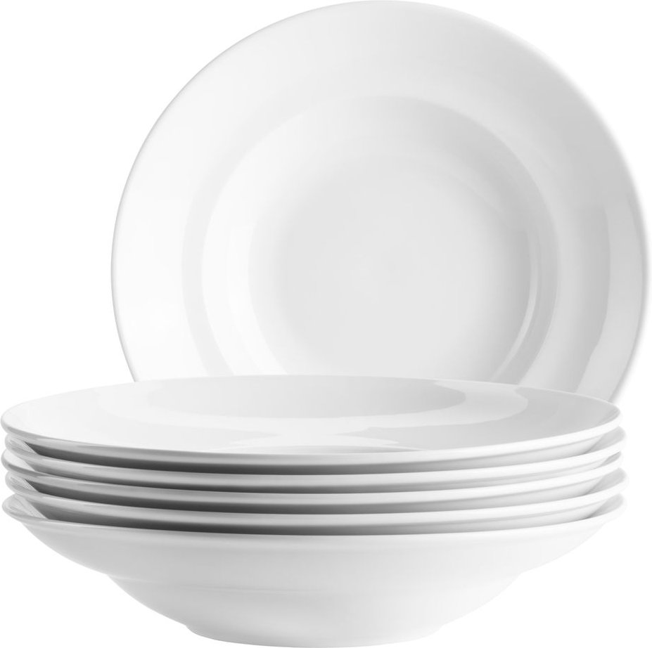 Serie Barca, Pastateller-Set für 6 Personen, Porzellan, Weiß