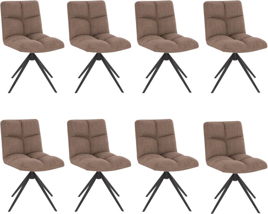 HOME DELUXE Esszimmerstuhl drehbar 8er Set NODA – Grau / Braun