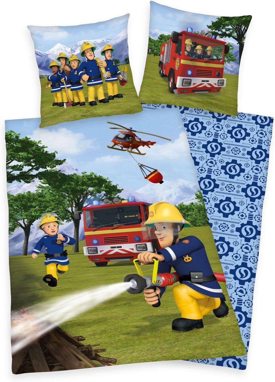 Thumbnail - Feuerwehrmann Sam Bettwäsche Größe 80x80 + 135x200 cm