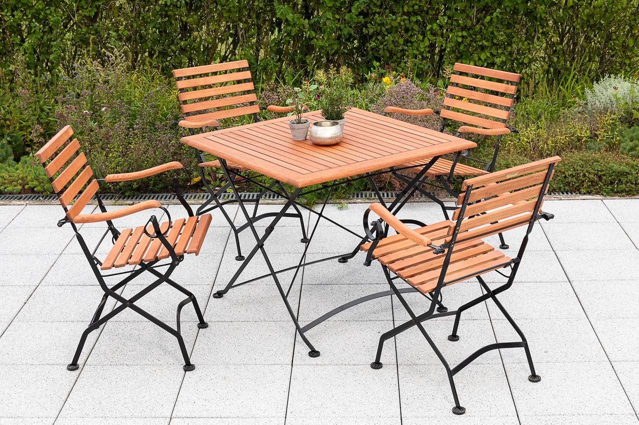 Schlossgarten Set 5tlg. Tisch Klapptisch