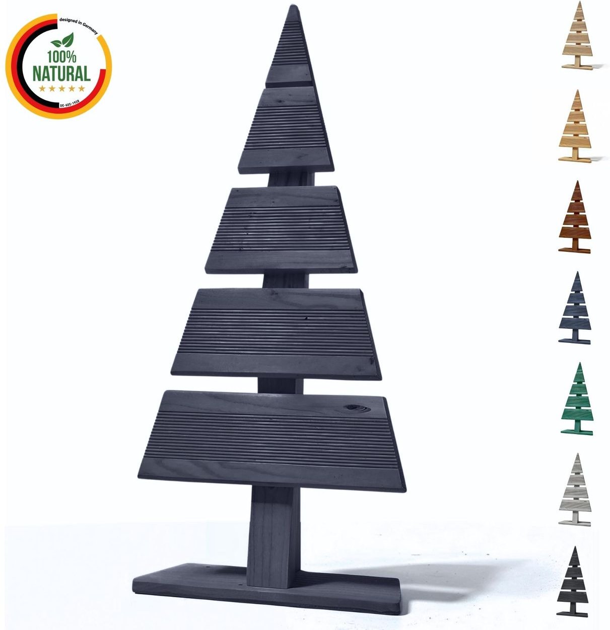 Weihnachtsdekoration 60cm Holz-Weihnachtsbaum Dekobaum Tannenbaum Anthrazit