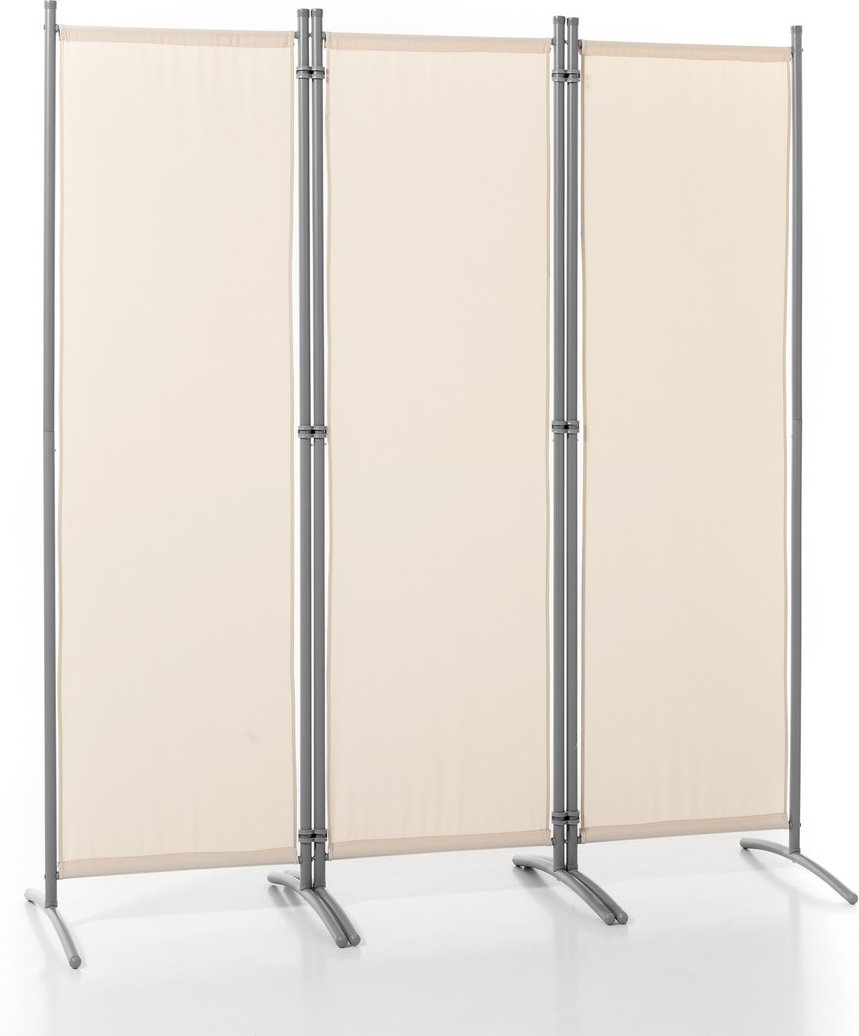 Stellwand Paravent 3tlg. ca. 260 x 170 cm - Beige