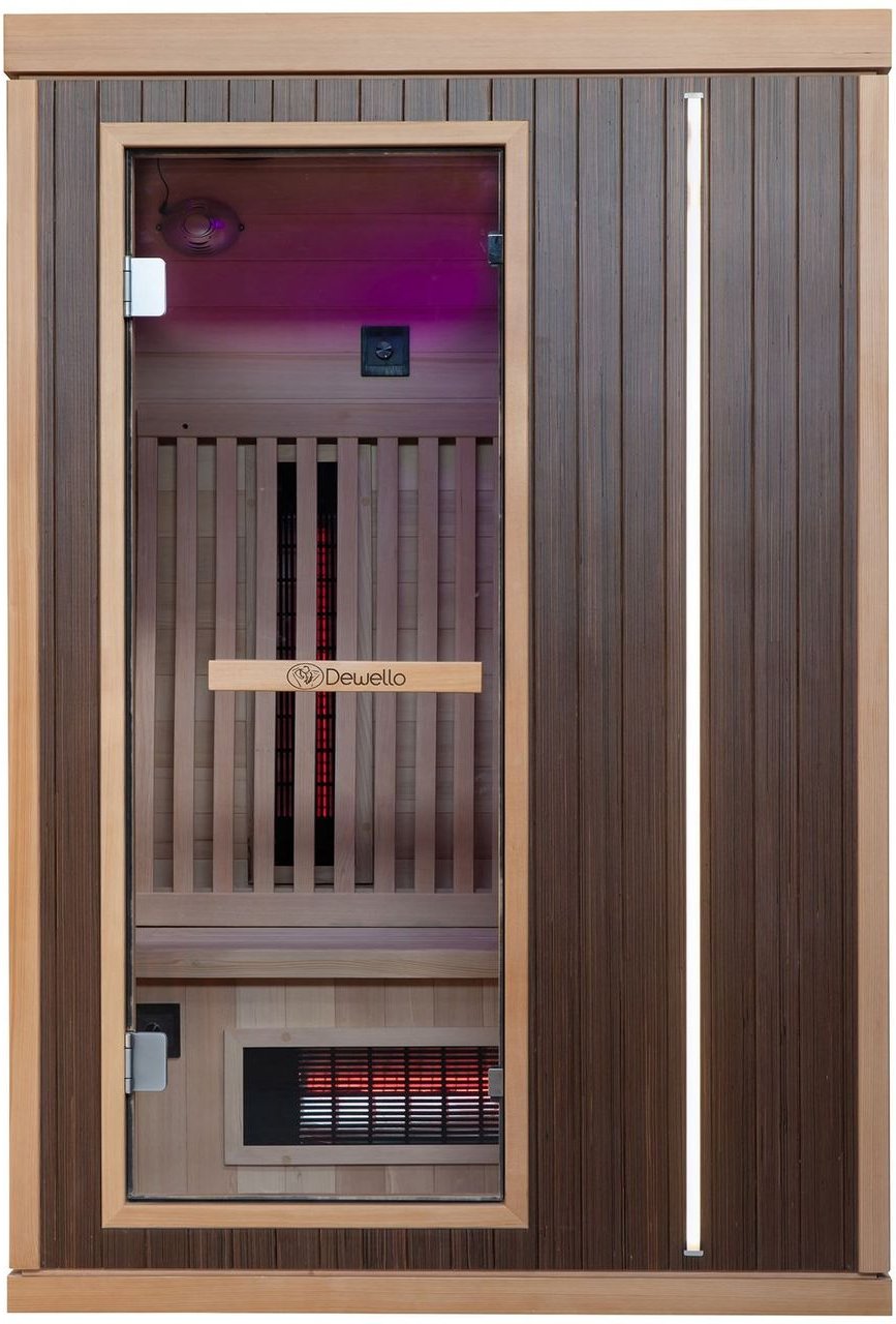 Infrarotkabine MELVILLE - 1-2 Personen, Vollspektrumstrahler, LED-Farblichttherapie