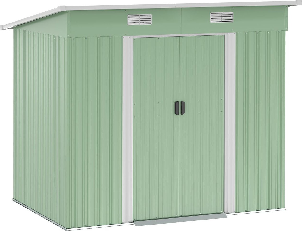 Gerätehaus Metall 2,3 m² 207 x 130 x 182 cm Geräteschuppen mit Pultdach