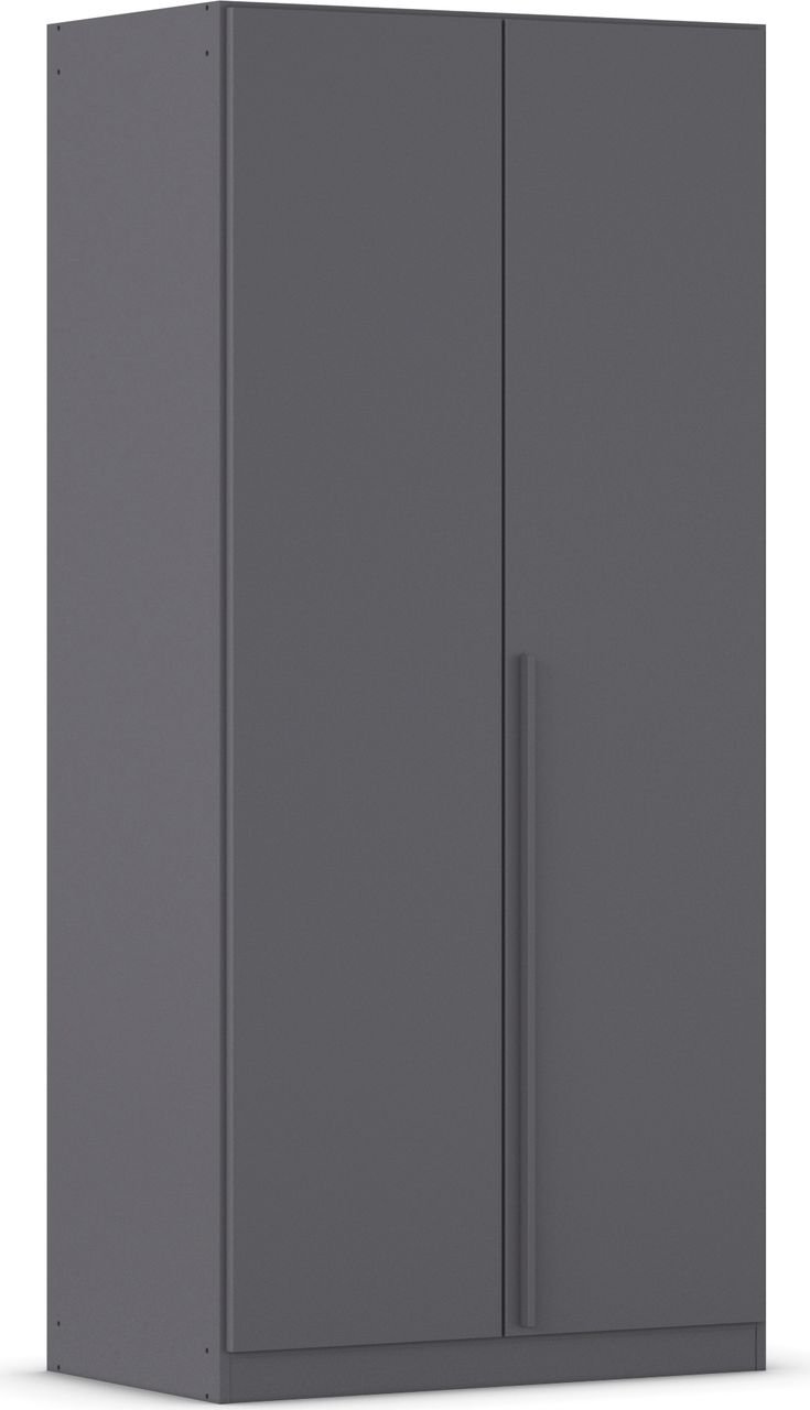 rauch Alba Kleiderschrank 2-türig, Farbe Grau metallic Breite 91 cm