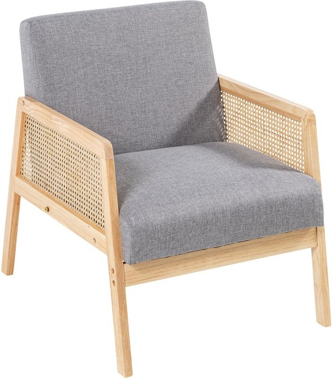 Polsterstuhl mit Armlehnen - ca. 65,5B x 76,5T x 77,5H cm - Grau