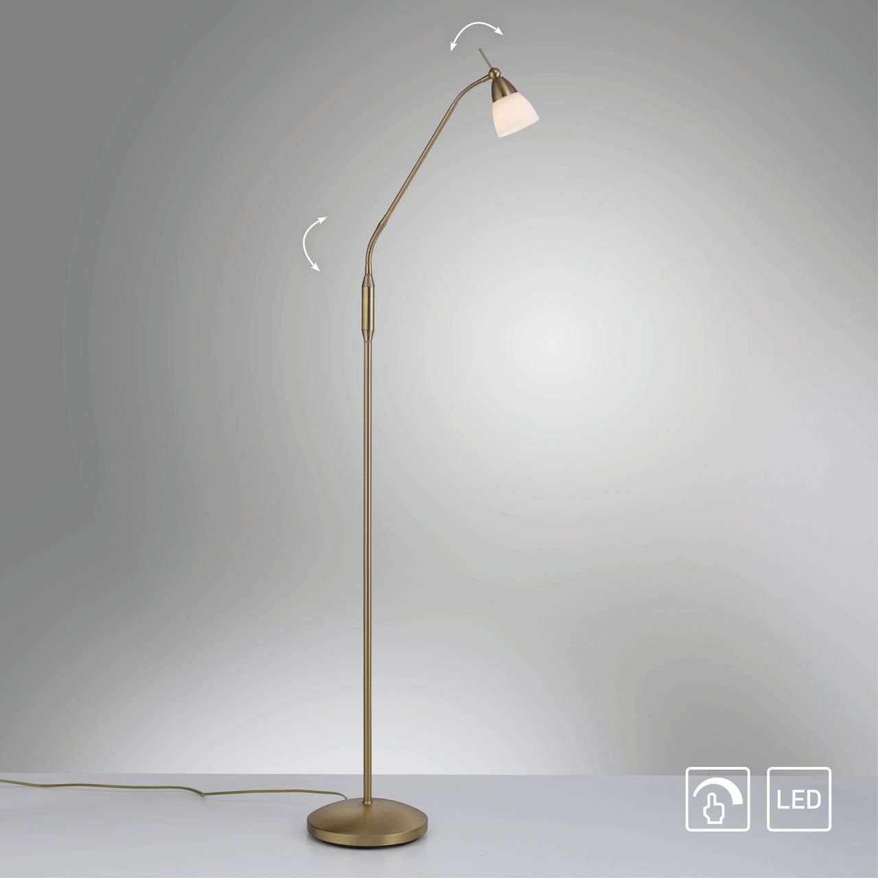 Thumbnail - LED Stehleuchte PINO, 1xG9/2,60Watt, 3000 Kelvin, IP20, Altmessing