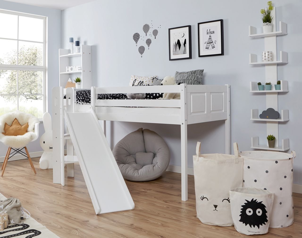 Podestbett Ekki Country Buche weiß