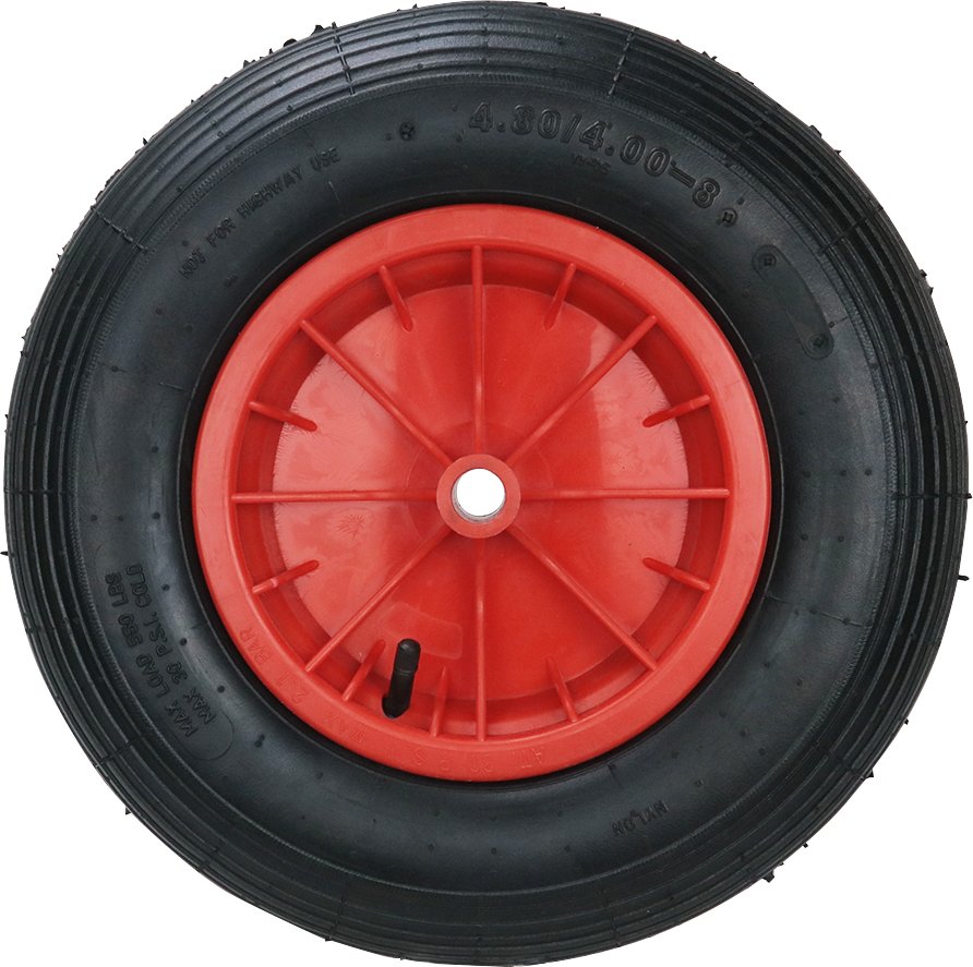 Sackkarrenrad mit Gummireifen, Bohrung ca. 20 mm - Rot/Schwarz