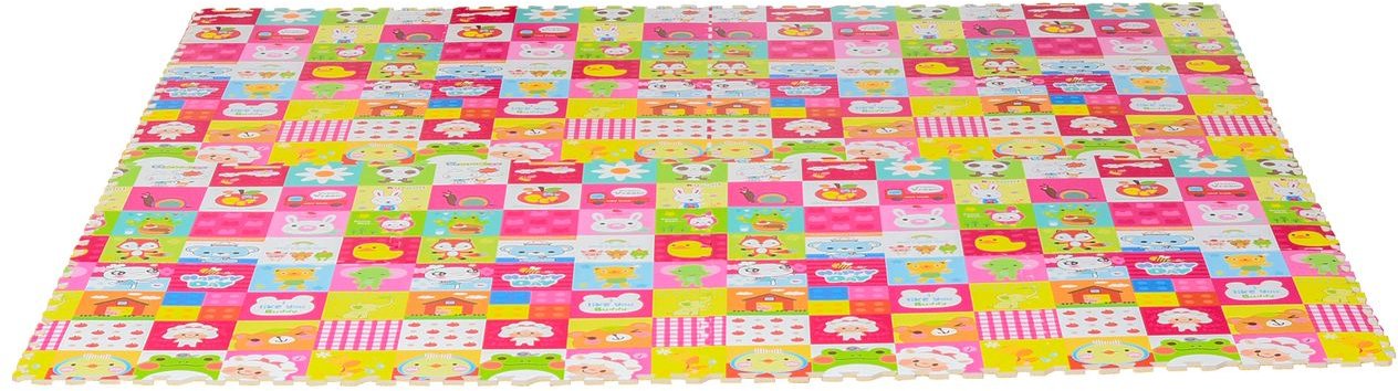 Puzzlematte für Babys Kinder Spielmatte spiel erziehung klappbar EVA foam Tiere Muster 61,5 x 61,5 cm