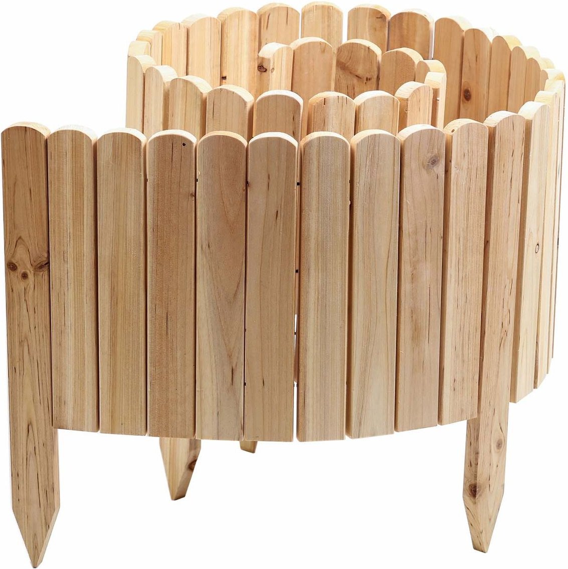 Rollzaun aus Holz, ca. 203 x 30 / 45 x 1,7cm - Natur