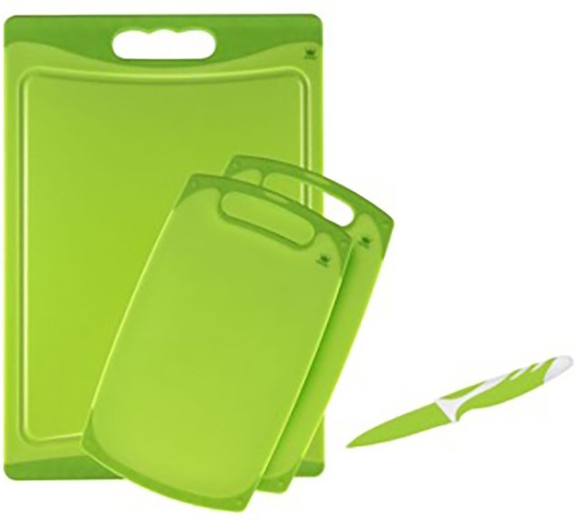 Schneidebretter KITCHEN FANS 3 tlg + Gemüsemesser