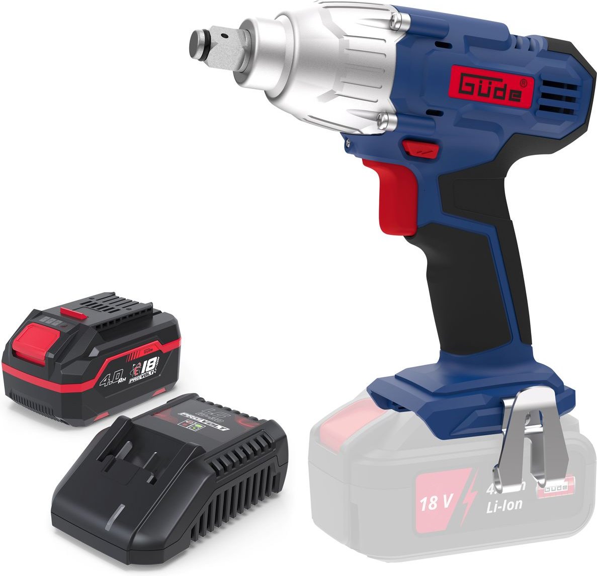 Güde Akku Schlagschrauber BSS 18 1 2-0 inklusive Ladegerät & Akkupack Starter-Kit Set