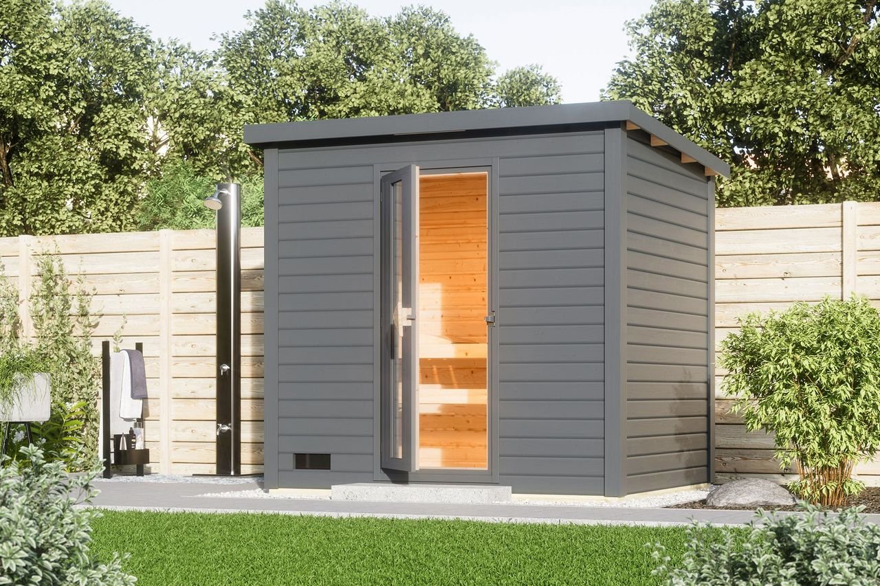 38mm Saunahaus Telo 3 terragrau