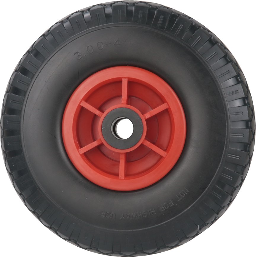 2-tlg. Sackkarrenrad, Bohrung ca. 25 mm - Rot/Schwarz
