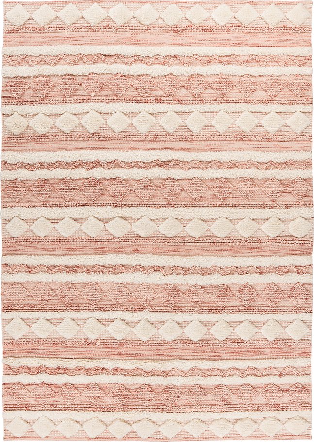 Teppich Bohist 225 Rosa / Creme