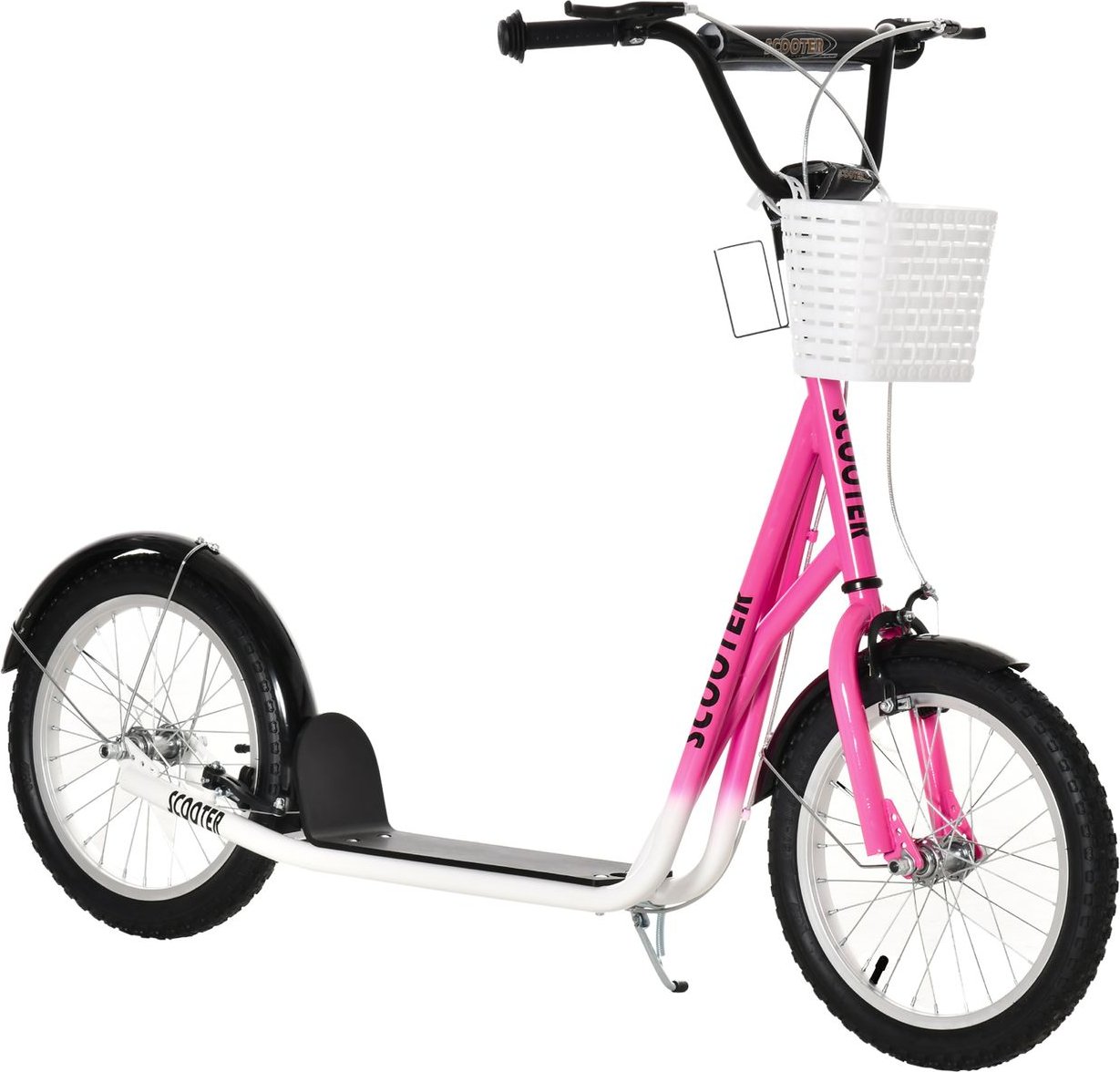 Thumbnail - Kinderroller Scooter Tretroller mit Bremse Korb höhenverstellbar für 5-12 Kinder Roller Kickboard Aluminiumlegierung Gum...