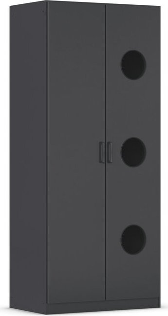 rauch Allrounder Wäscheschrank 2-türig, Farbe Grau metallic Breite 91 cm