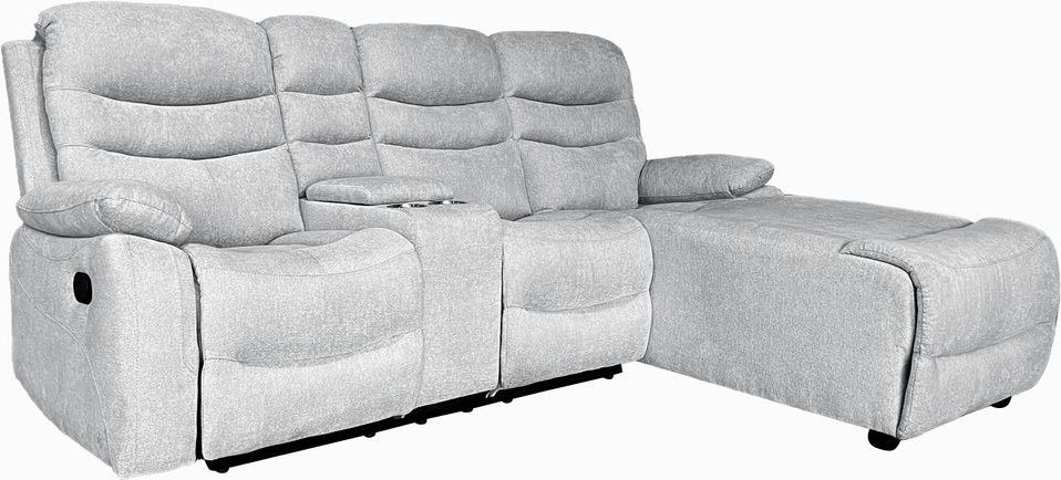 Relax-Ecksofa mit Funktionssesseln, ca. 237 x 179x 108 cm - Hellgrau