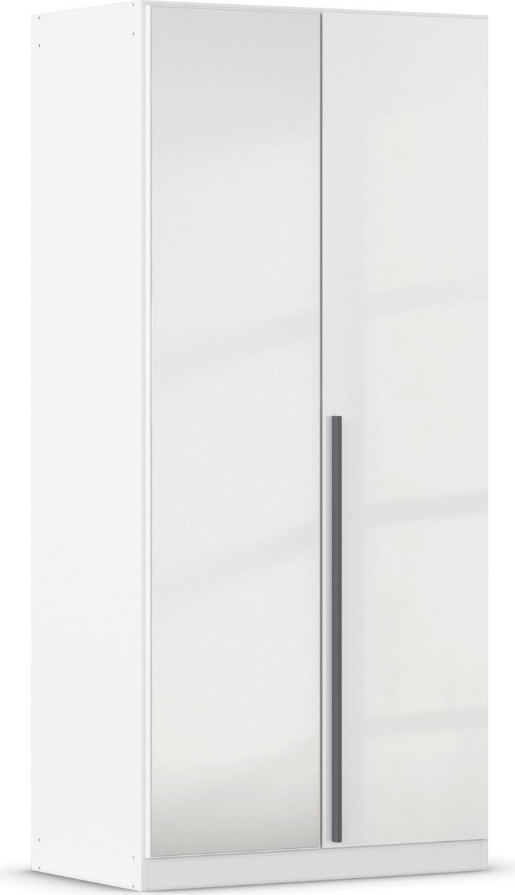 rauch Alba Kleiderschrank 2-türig, mit Spiegel, Farbe Hochglanz Weiß/Weiß Breite 91 cm