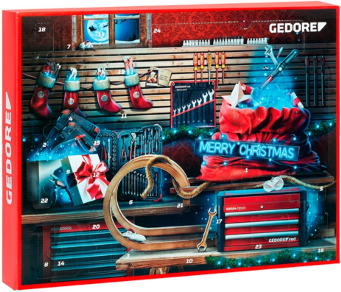 Gedore Adventskalender R33003044 red 44- tlg. Werkzeug-Adventskalender