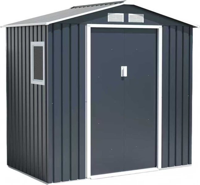 Metallgerätehaus "HANNA", ca. 213 x 131 x 205 cm - Grau/Weiß