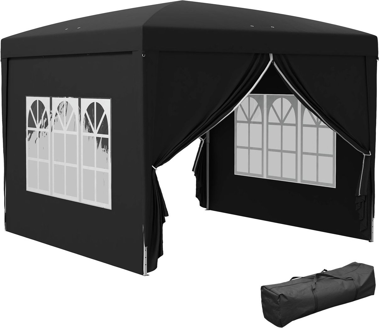 Outsunny Pavillon ca.3x3m, wasserabweisend Stabil Winterfest Pop-up Faltpavillon