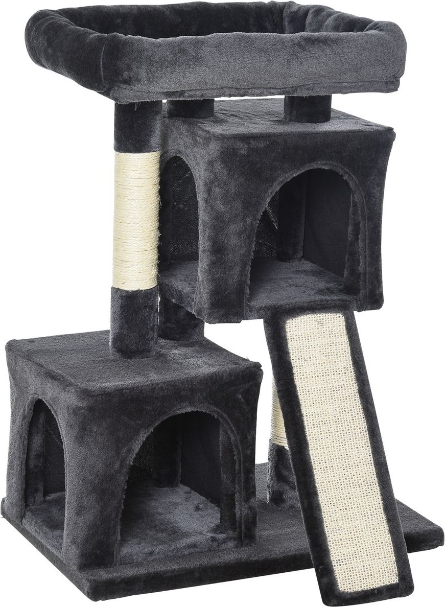 Katzenbaum Katzenkratzbaum Katzenbaum mit Sisalsäulen Dunkelgrau