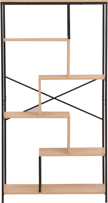 Holz-Buchregal, ca. 85 x 35 x 163 cm - Holz & Schwarz