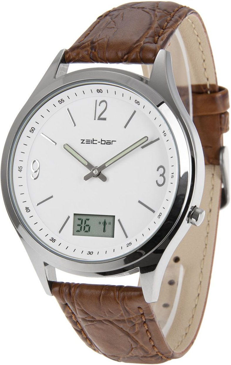 Funk-Armbanduhr, mit Datums- und Sekundenanzeige