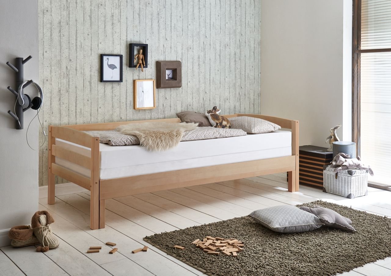 Funktionsbett Emilia 90/180x200 Buche massiv natur lackiert
