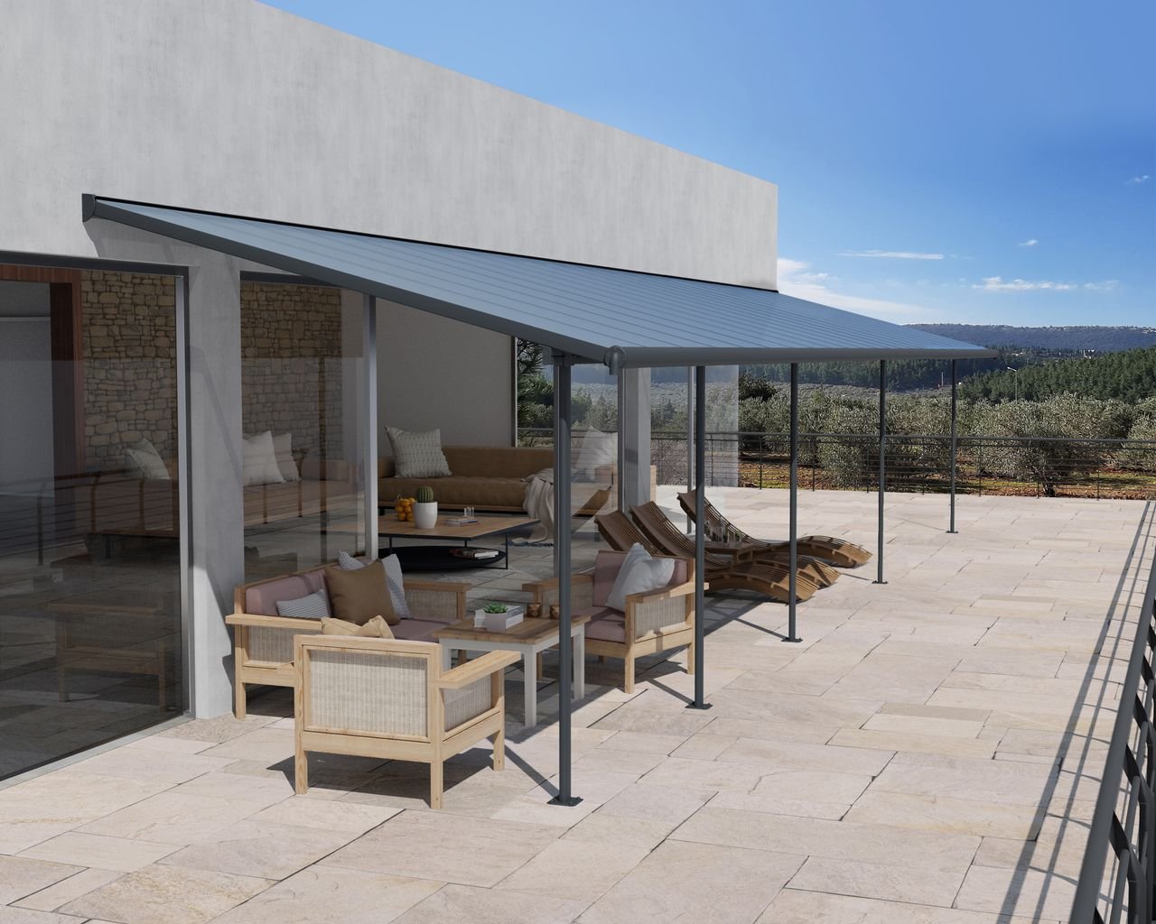 Canopia Terrassenüberdachung Sierra 3x10.35 Alu Grau 295x1044cm