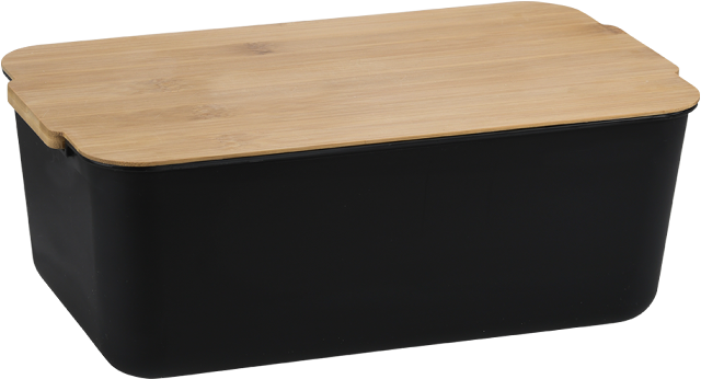 Brotbox, Kunststoff (PP), schwarz, FSC