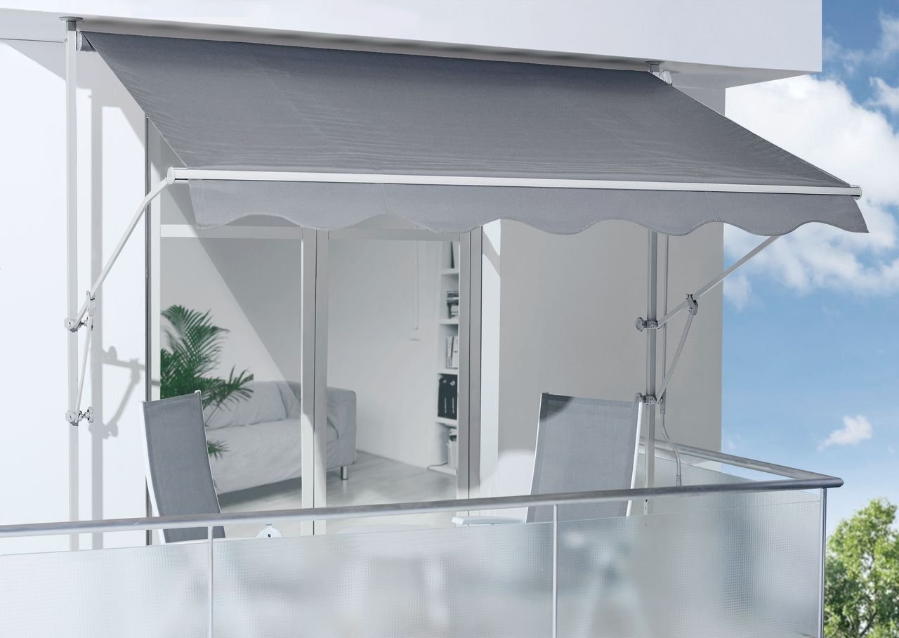 Fallarmmarkise, ca. 300 x 160 cm - Uni/Grau