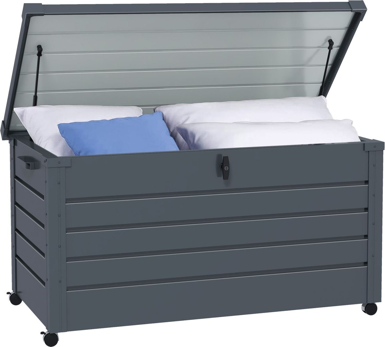 Gartenbox Metall 311 Liter Auflagenbox mit Griffen Rollen Schloss Wasserdicht