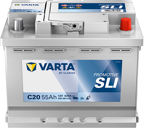 VARTA Promotive SLI C20 Autobatterien 555064042K182, C20, 12 V, 55 Ah, 420 A