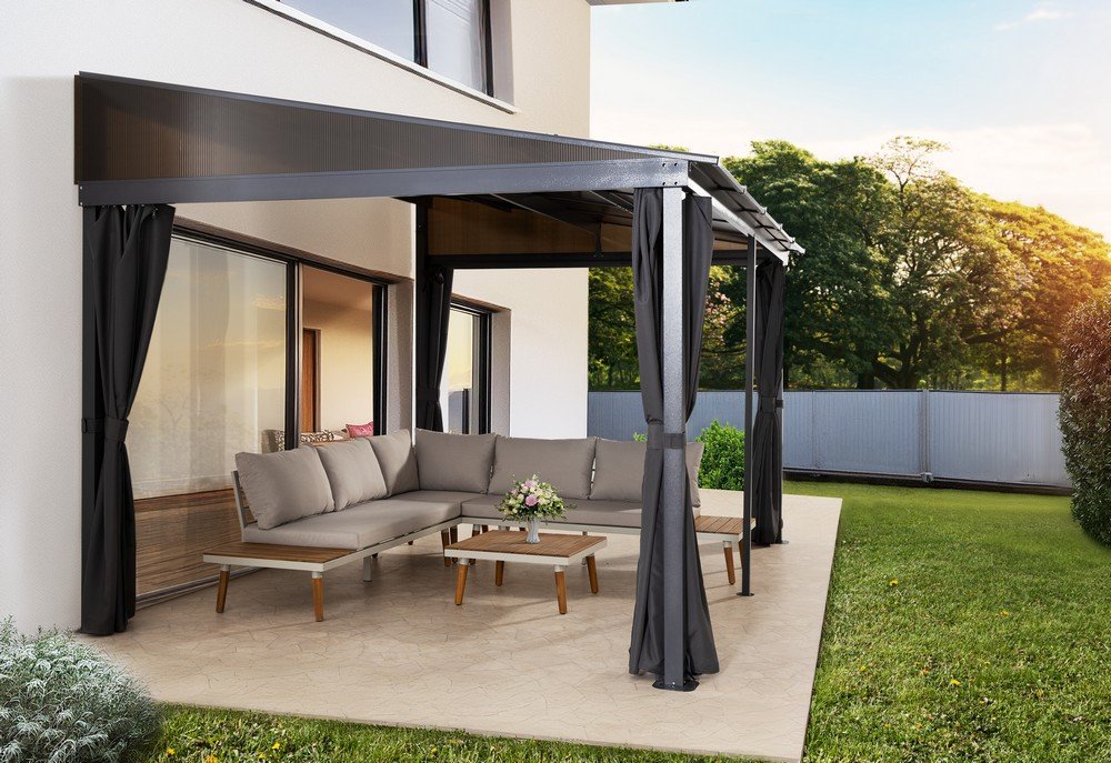 Terrassenüberdachung 400 x 300 cm Anthrazit