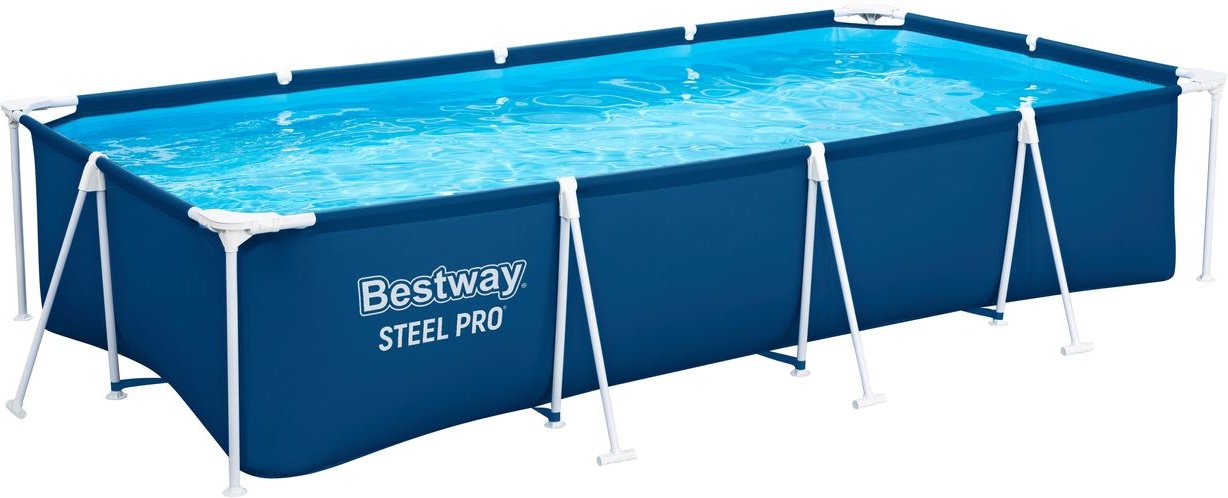 Steel Pro™ Frame Pool ohne Pumpe 400 x 211 x 81 cm, dunkelblau, eckig