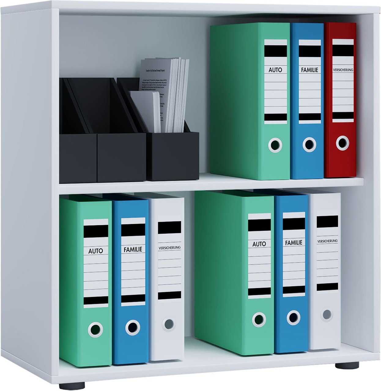 Büroregal Lona 2-Fach ohne Türen weiß