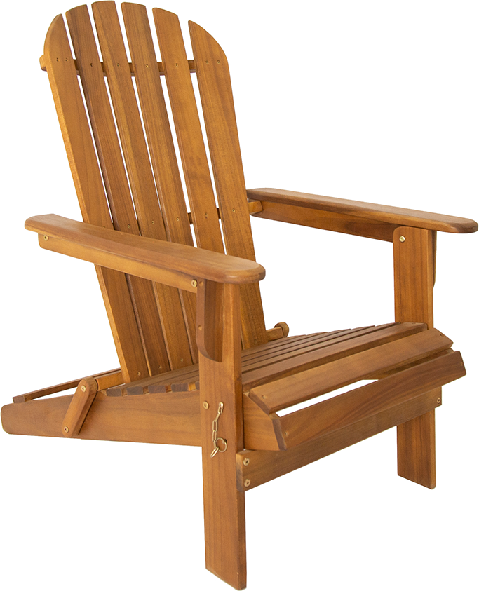klappbarer Liegestuhl Adirondack aus Akazie, ca. 84 x 69 x 93 cm - Braun