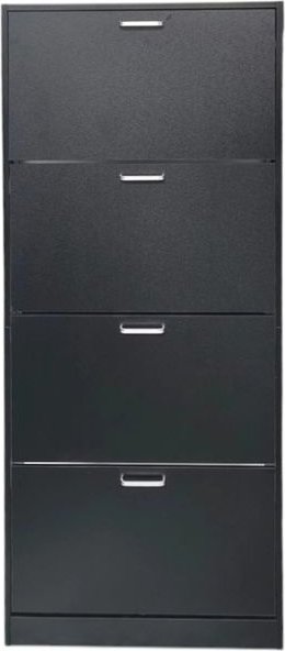 Thumbnail - Ravon Schuhschrank mit 4 Türen, ca. 63 x 24 x 150 cm – Schwarz