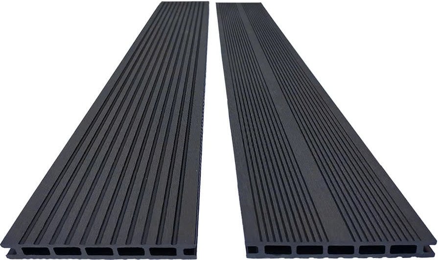 WPC Terrassendielen grob geriffelt, ca. 4m² (2,20 m) - Anthrazit