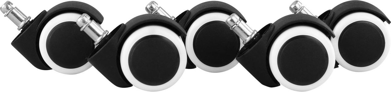 AMSTYLE 5er Set Hartbodenrollen Weiss/Schwarz 11 / 50 mm