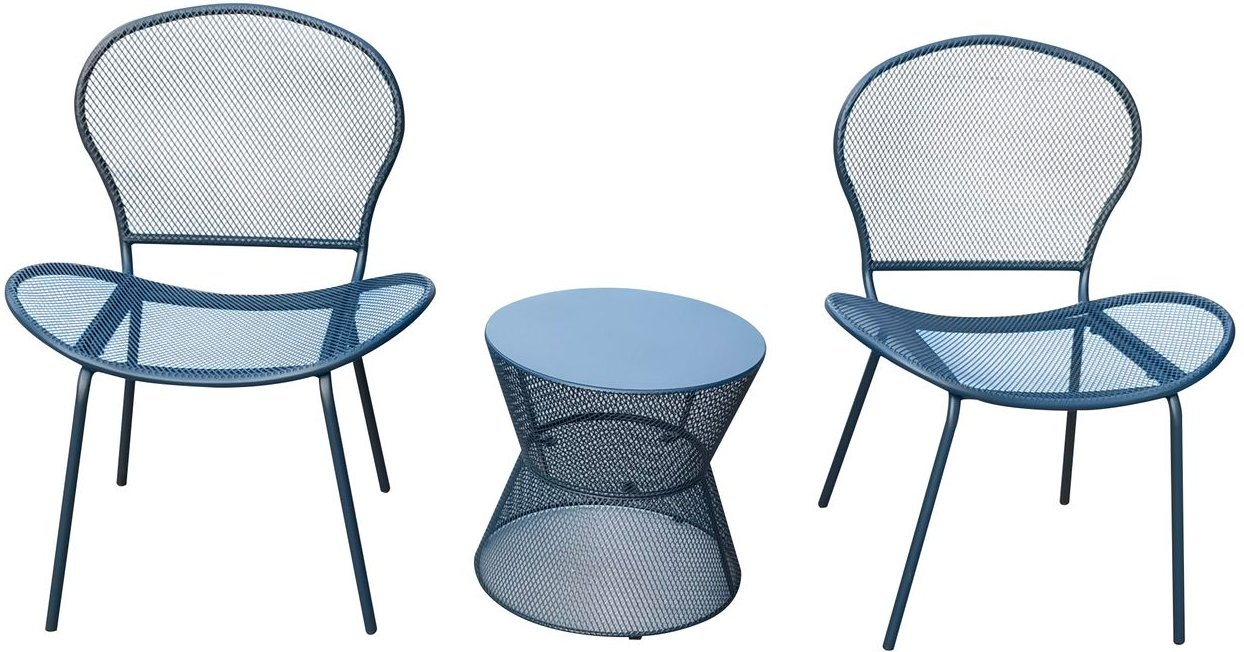 3tlg. modernes Bistro Set HGS58-DBL dunkelblau