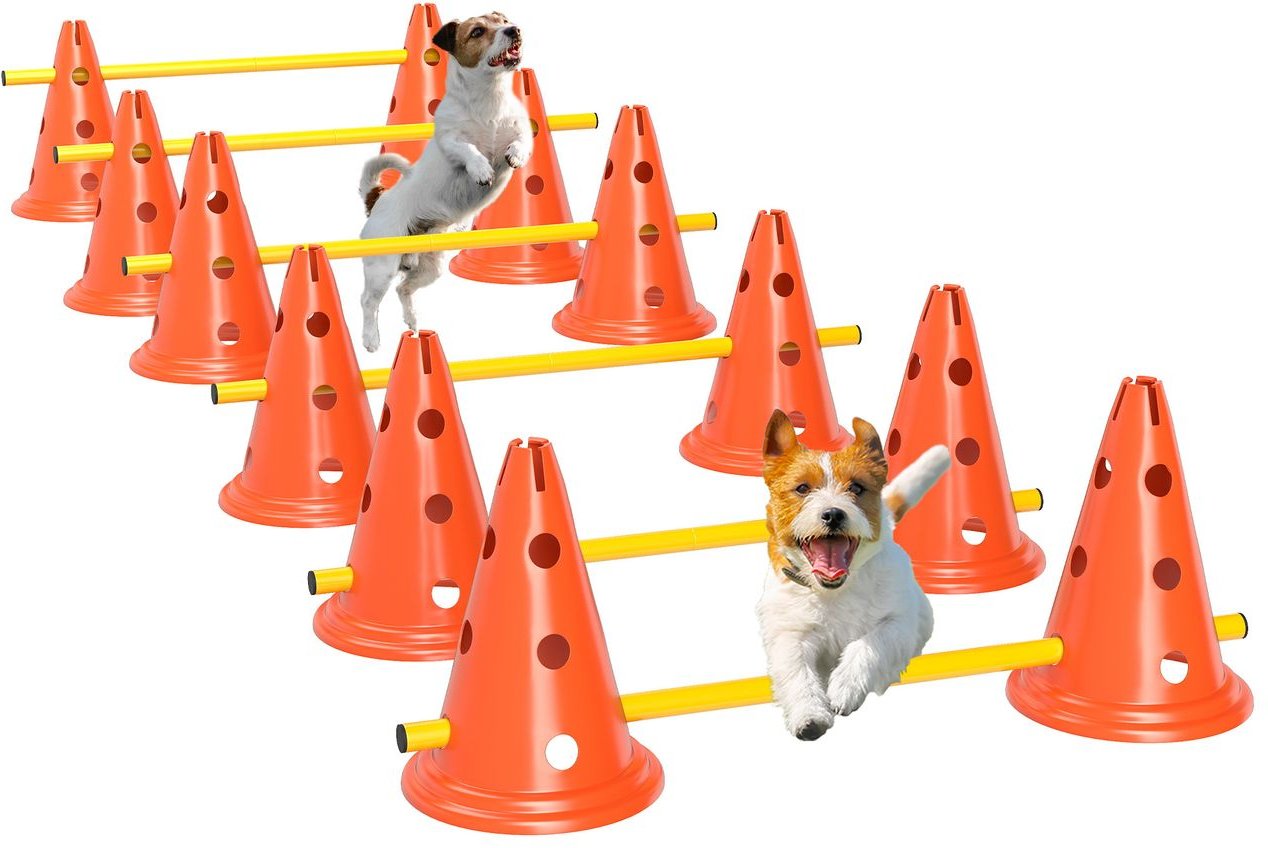 Thumbnail - Agility Set Hunde 6-teiliges Agility-Ausrüstung für Hundetraining Steckhürdenset