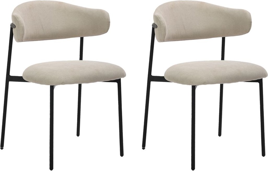 byLIVING Stuhl JERSEY, 2-er Set, Breite 58 cm, Webstoff dunkelgrau, Gestell schwarz